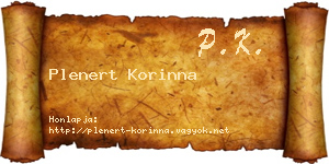 Plenert Korinna névjegykártya